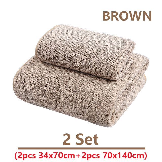 Adult Soft Absorbent Microfiber Fabric Towel Sets